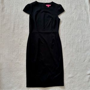 Betsy Johnson Cap Sleeve Midi Dress Black Size 6